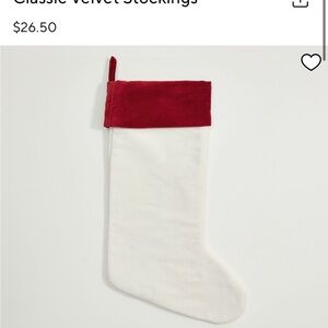 PAIR (2) of Pottery Barn Red and White Classic Christmas Stockings